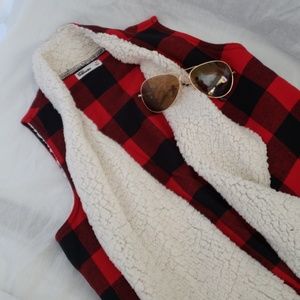 Buffalo plaid vest